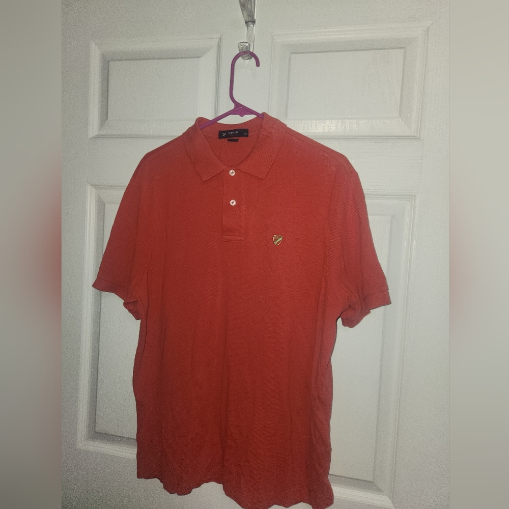 Cremieux classics red polo with lime green 38 badge size L